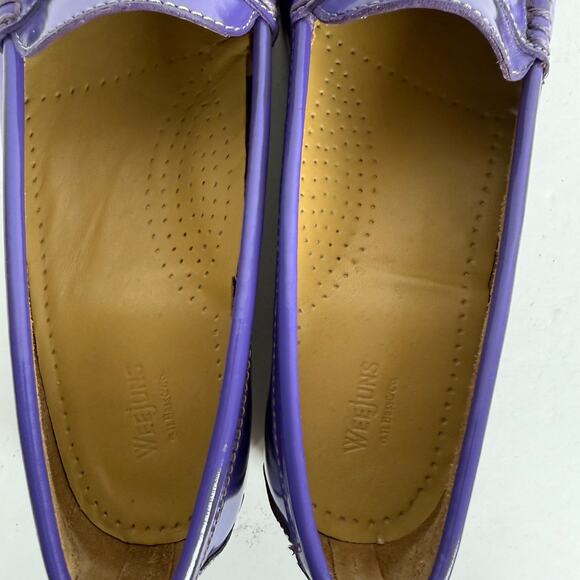 GH Bass Weejuns Whitney Purple Patent Leather Penny Loafers Sz 9 - Picture 7 of 9